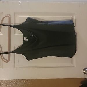 Draped / Cowl neck Black Satin Cami-tank